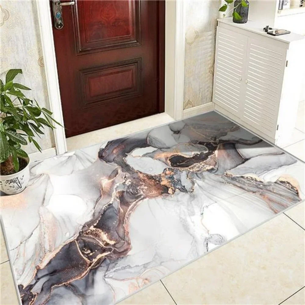 Modern Abstract Marble Area Rug 3x5 Washable Non Slip Rug for Bedroom Office